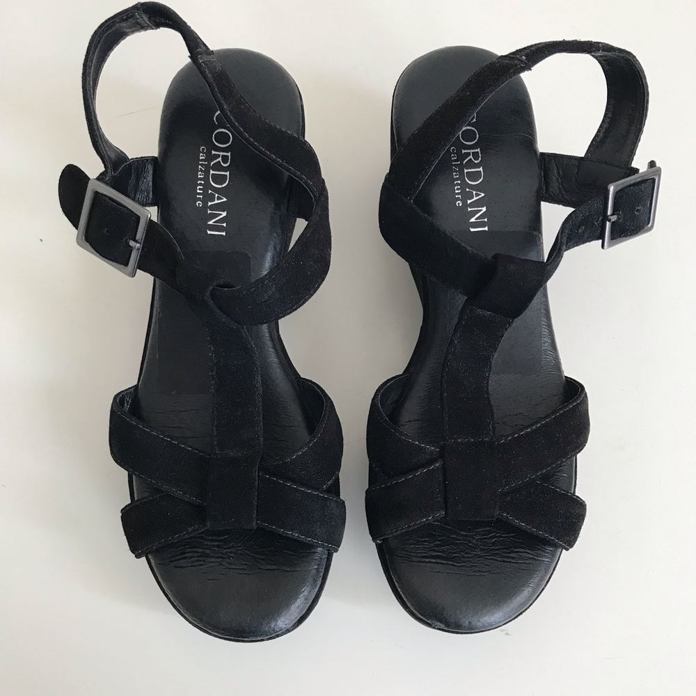 NWOT Cordani suede strappy wedges